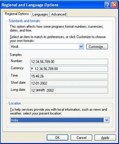 Enabling Hindi inscript keyboard windows