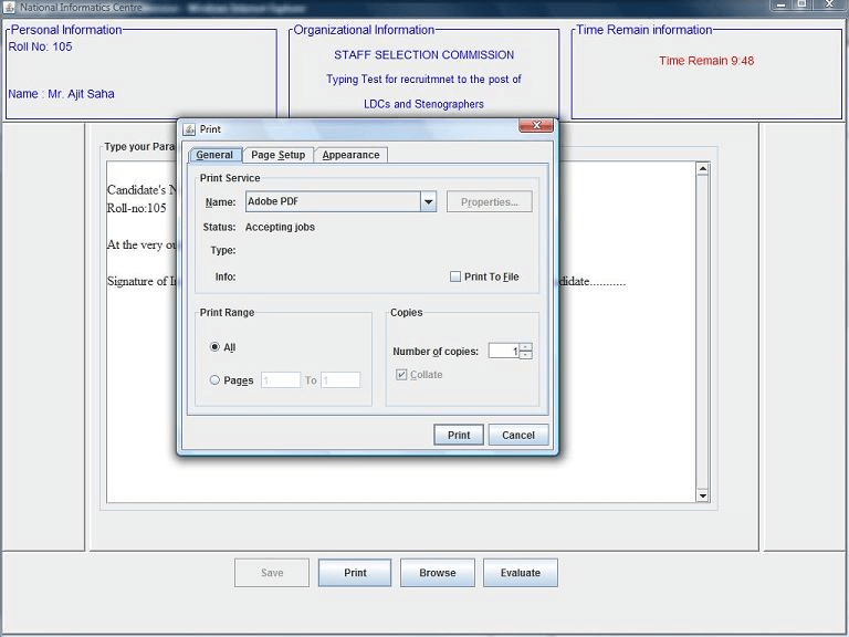 SSC Typing Software