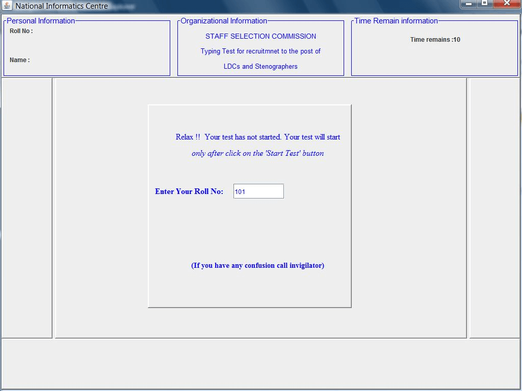 SSC Typing Test Software