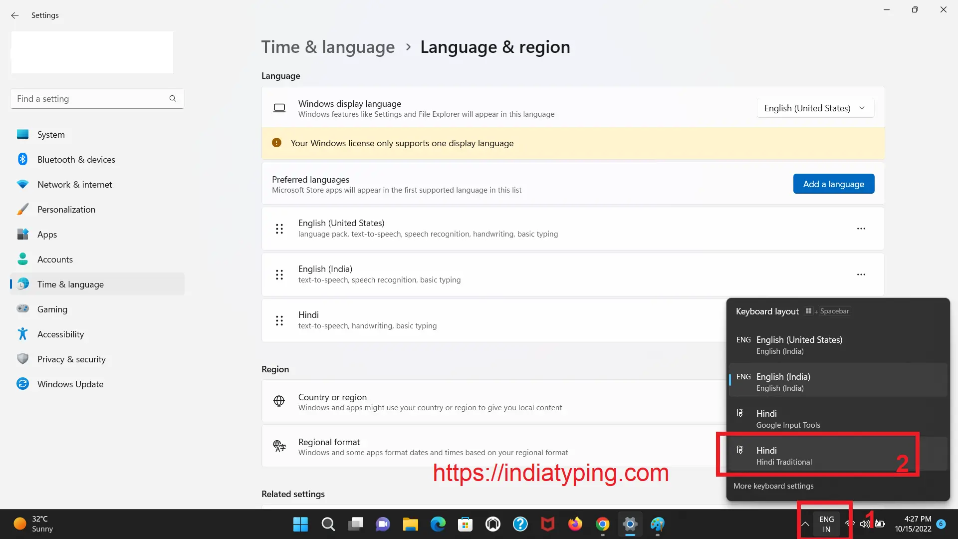 Hindi inscript keyboard windows 11