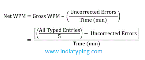 Typing word per minute formula