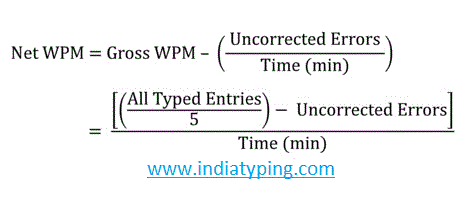 Tying Speed Calculation Formula Typing word per minute formula