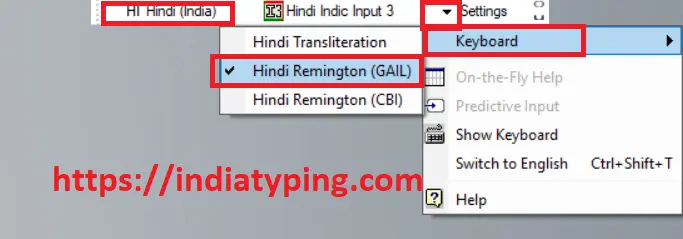 Indic Input 3 language bar in window 11